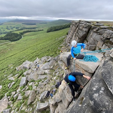 Lead Climbing in the Peak District