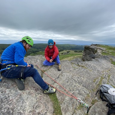 Bouldering at the roaches Staffordshire Peak District